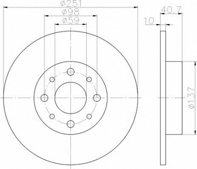 HELLA PAGID 8dd355116441 -  Тормозной диск